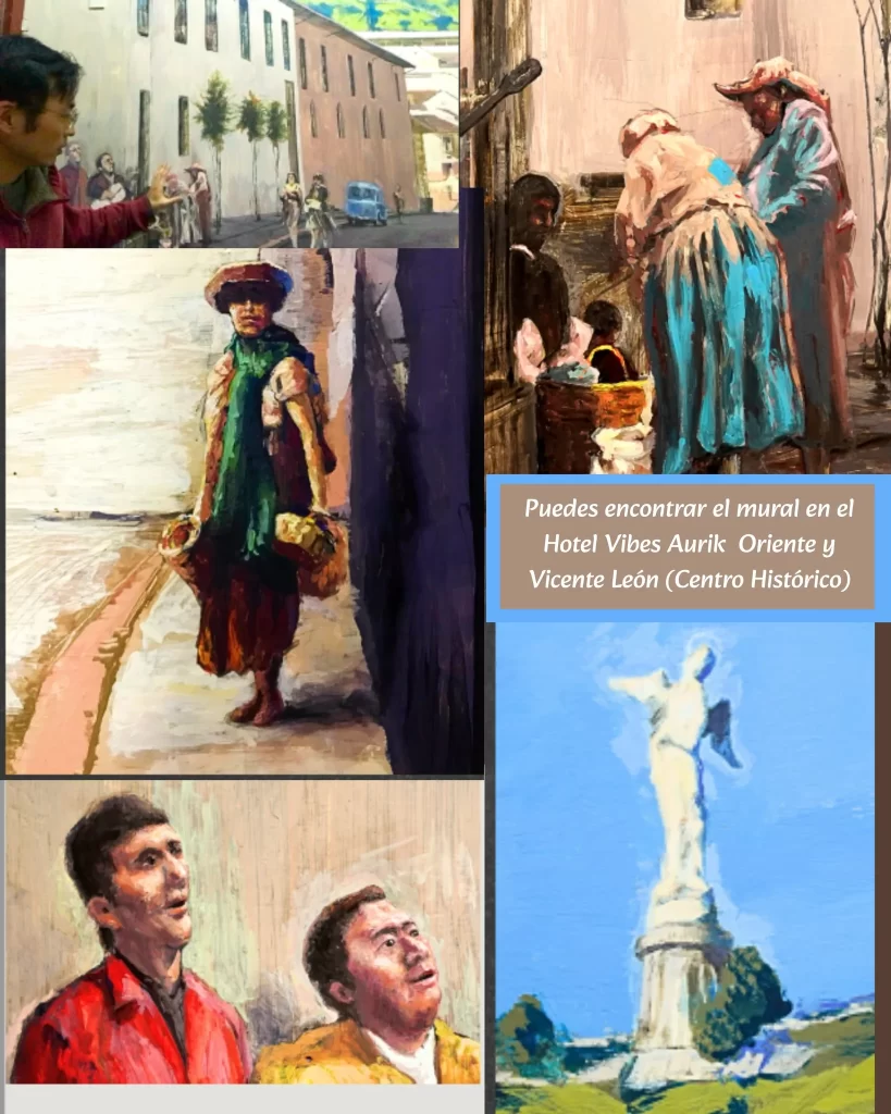 在エクアドル日本国大使館に取り上げられたhisagemmaのキトの壁画