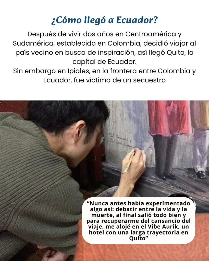 在エクアドル日本国大使館に取り上げられたhisagemmaのキトの壁画